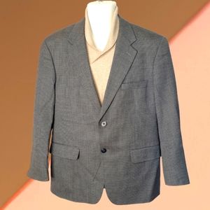 Vintage ABRIANI Gray Wool Micro Houndstooth Blazer Sport Coat